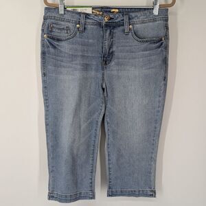 Seven7 Denim Audrey Skimmer Phoenix Light Wash Mid Rise Capris Jean Pants 10 NWT
